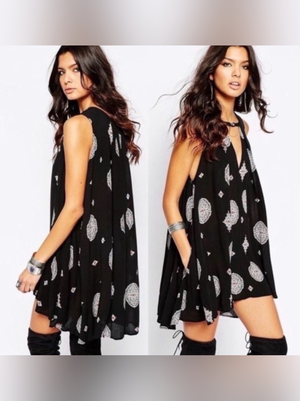 Free People Printed Swing medallion Tunic/mini dress
